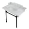 Kingston Brass 36 Carrara Marble Console Sink with Stainless Steel Legs, Marble WhiteMatte Black LMS36M80ST - alternate 1